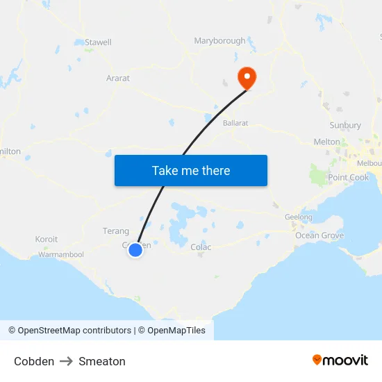 Cobden to Smeaton map