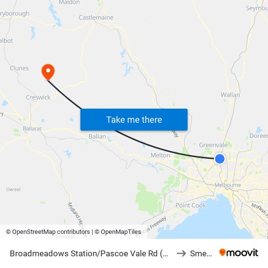 Broadmeadows Station/Pascoe Vale Rd (Broadmeadows) to Smeaton map