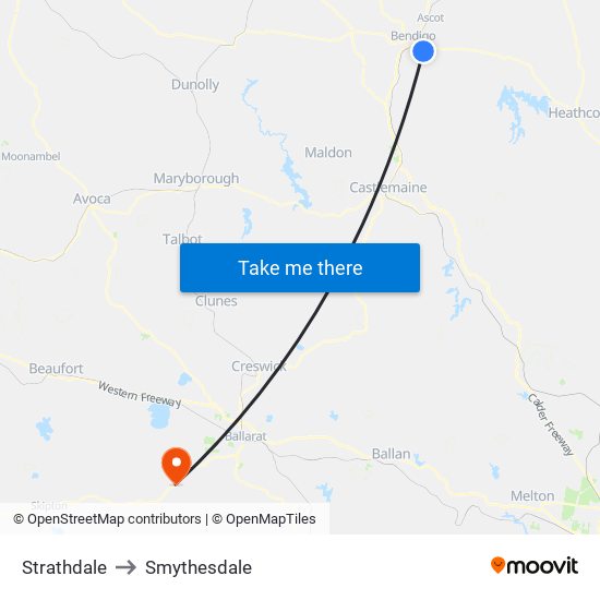 Strathdale to Smythesdale map