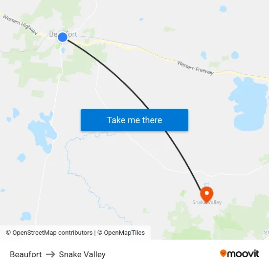 Beaufort to Snake Valley map