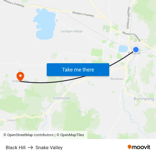 Black Hill to Snake Valley map