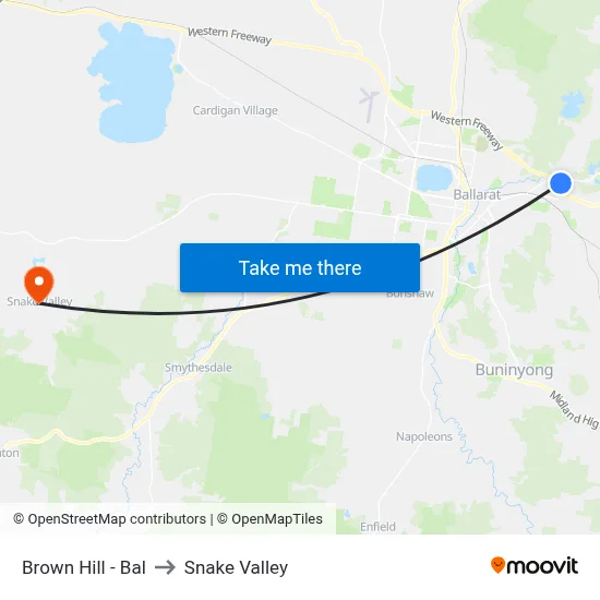 Brown Hill - Bal to Snake Valley map
