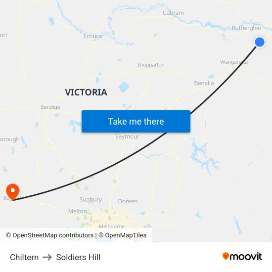 Chiltern to Soldiers Hill map