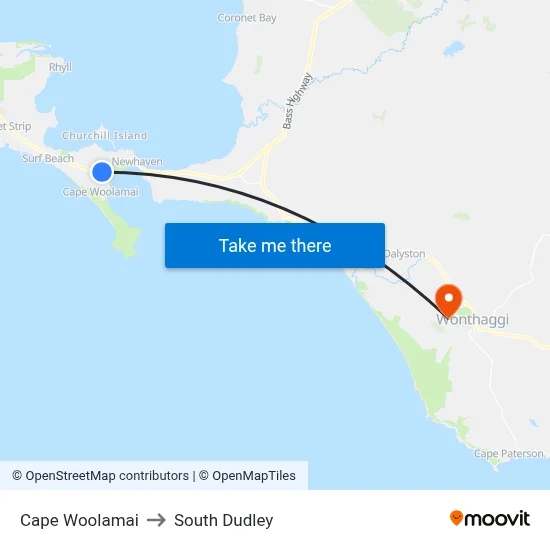 Cape Woolamai to South Dudley map
