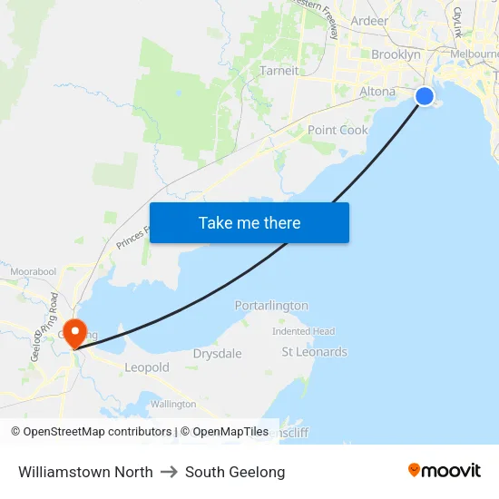 Williamstown North to South Geelong map