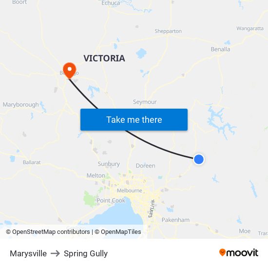 Marysville to Spring Gully map