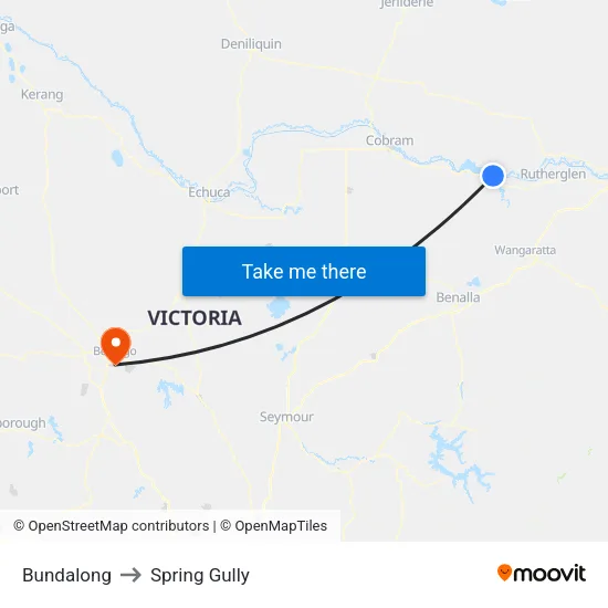 Bundalong to Spring Gully map
