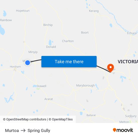 Murtoa to Spring Gully map