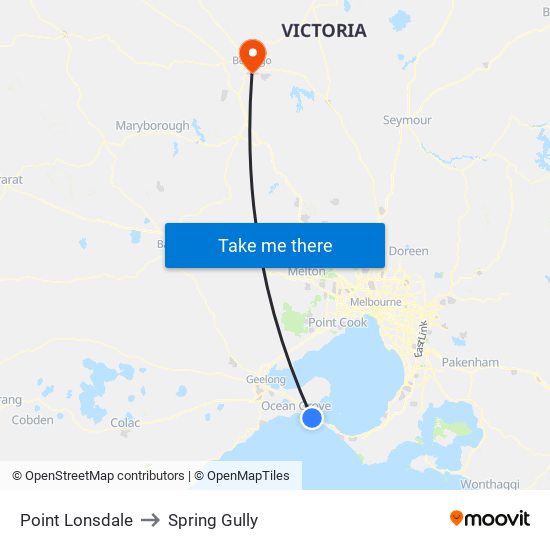 Point Lonsdale to Spring Gully map