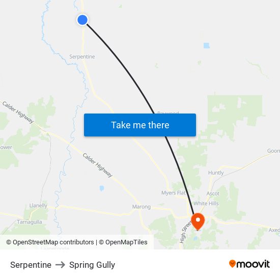 Serpentine to Spring Gully map