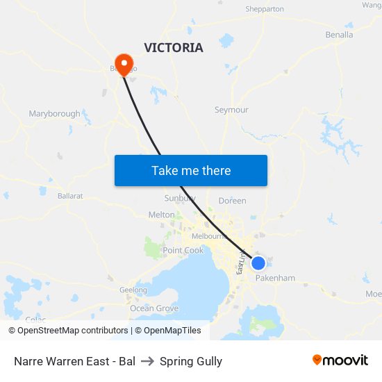Narre Warren East - Bal to Spring Gully map