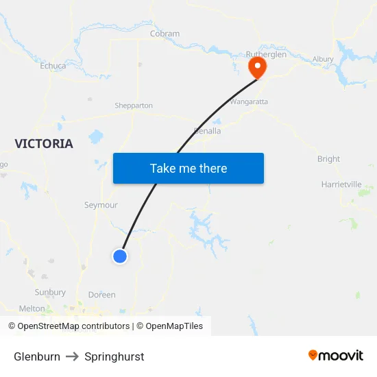 Glenburn to Springhurst map