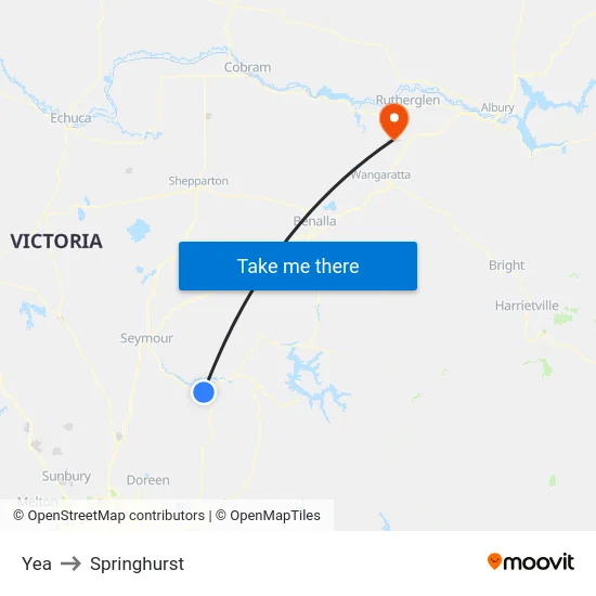 Yea to Springhurst map