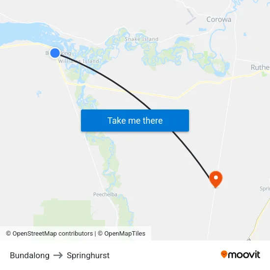 Bundalong to Springhurst map