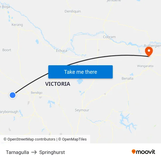 Tarnagulla to Springhurst map