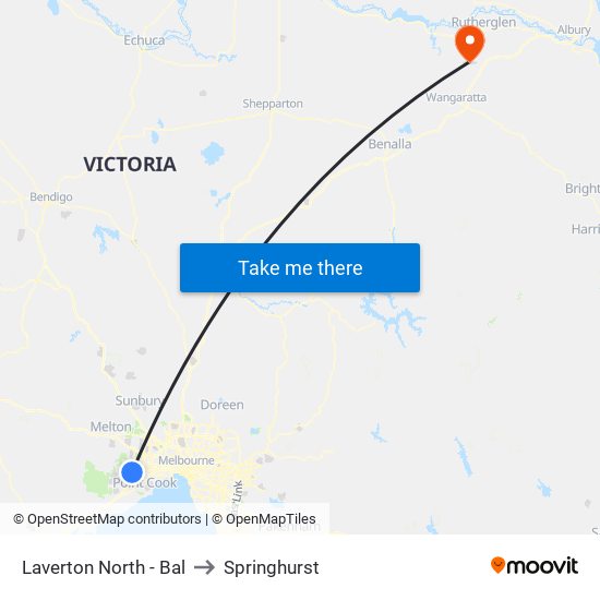 Laverton North - Bal to Springhurst map