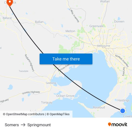 Somers to Springmount map