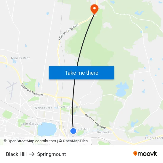 Black Hill to Springmount map