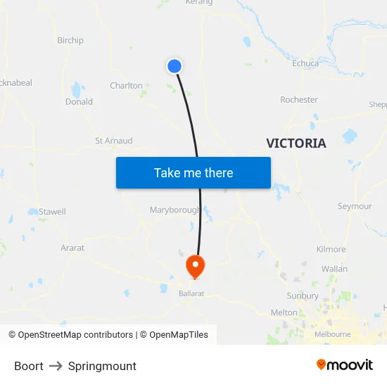 Boort to Springmount map