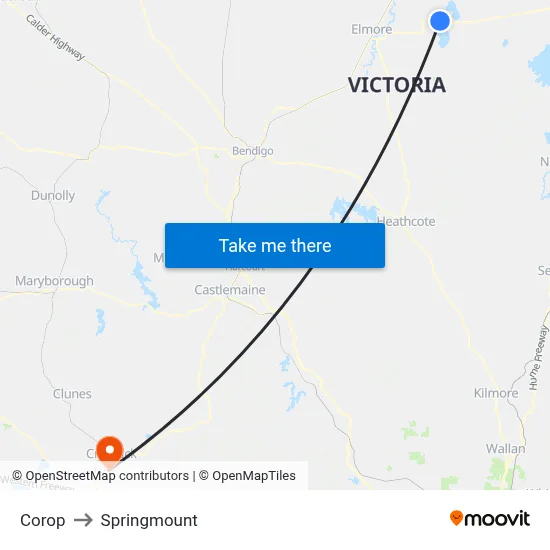 Corop to Springmount map