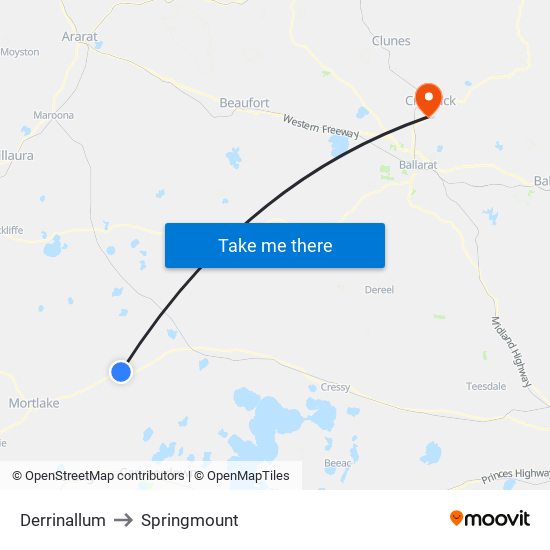 Derrinallum to Springmount map