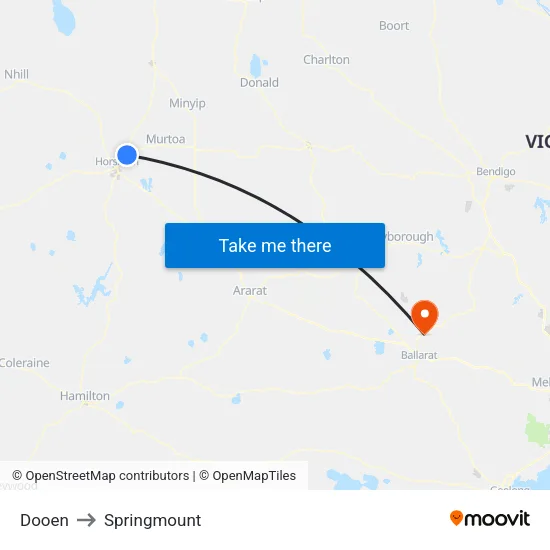 Dooen to Springmount map