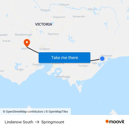 Lindenow South to Springmount map