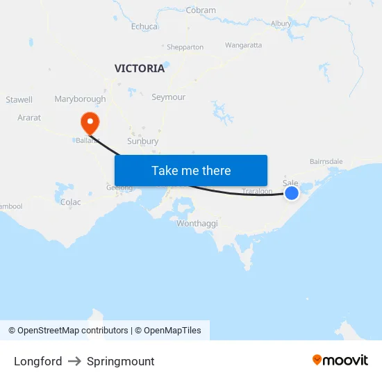 Longford to Springmount map