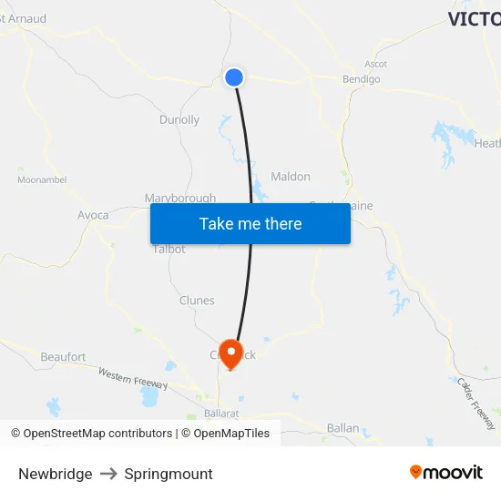 Newbridge to Springmount map