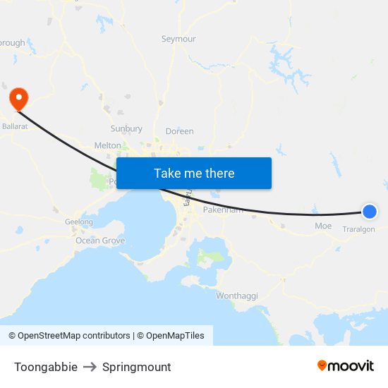 Toongabbie to Springmount map