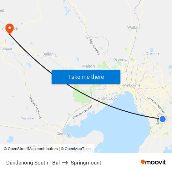 Dandenong South - Bal to Springmount map