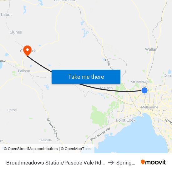 Broadmeadows Station/Pascoe Vale Rd (Broadmeadows) to Springmount map