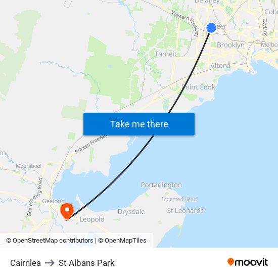 Cairnlea to St Albans Park map