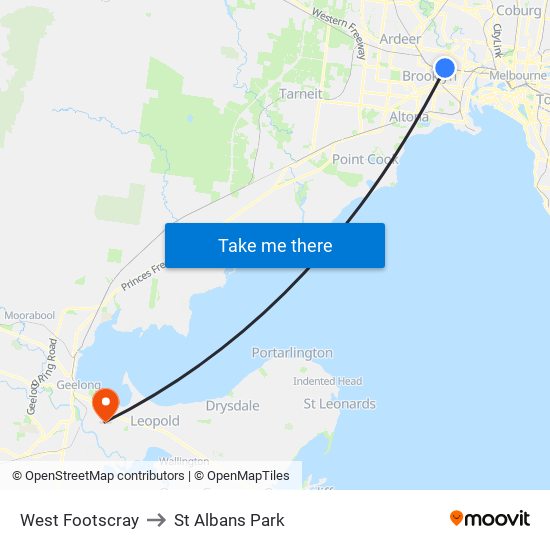 West Footscray to St Albans Park map