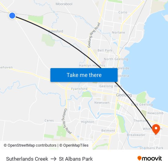 Sutherlands Creek to St Albans Park map