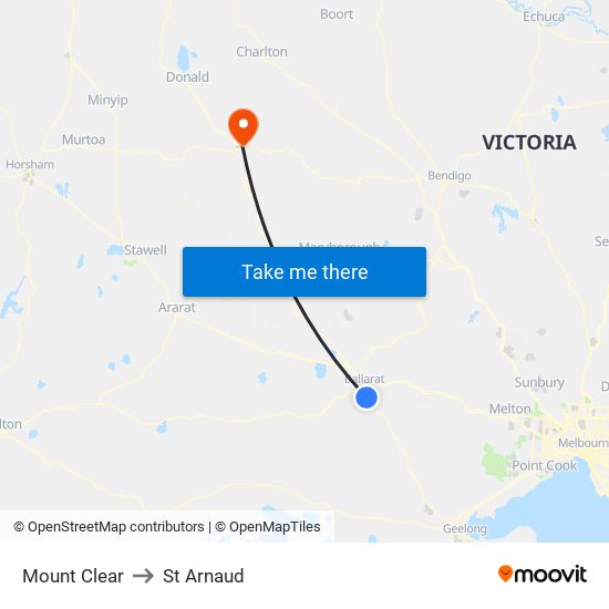 Mount Clear to St Arnaud map