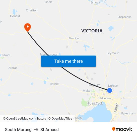 South Morang to St Arnaud map