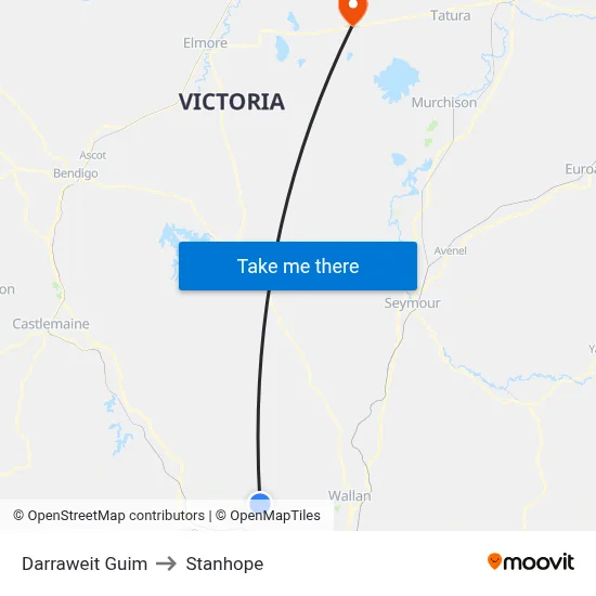 Darraweit Guim to Stanhope map