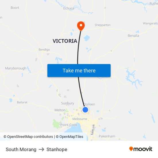 South Morang to Stanhope map