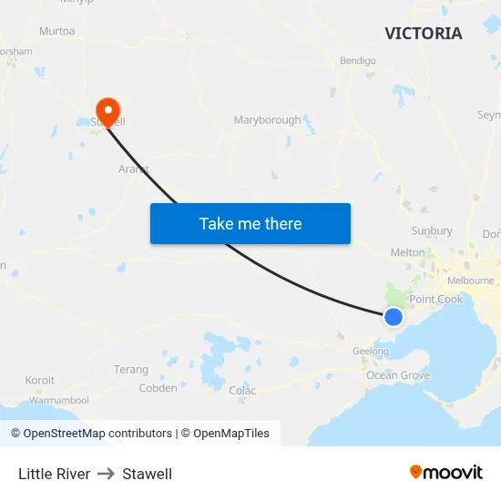 Little River to Stawell map