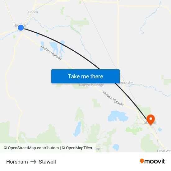 Horsham to Stawell map