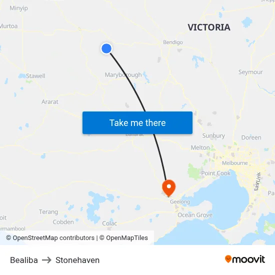 Bealiba to Stonehaven map