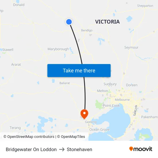 Bridgewater On Loddon to Stonehaven map