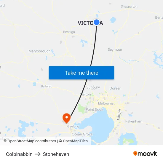 Colbinabbin to Stonehaven map