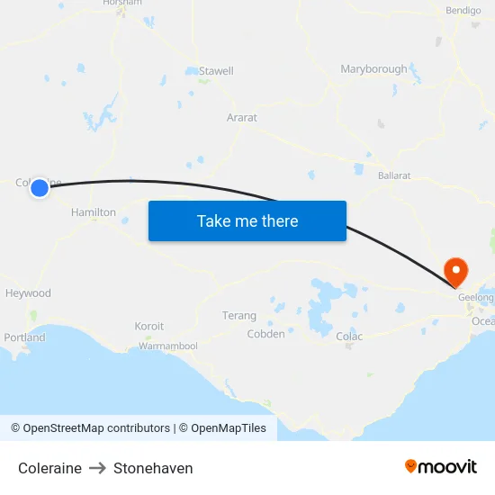 Coleraine to Stonehaven map