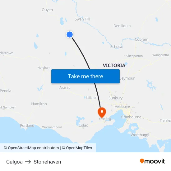 Culgoa to Stonehaven map