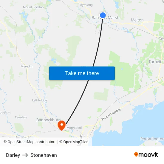 Darley to Stonehaven map