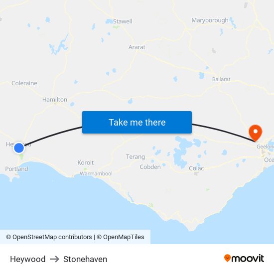 Heywood to Stonehaven map