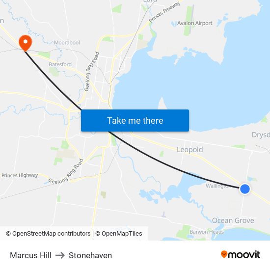 Marcus Hill to Stonehaven map