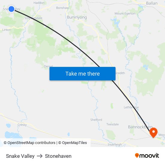 Snake Valley to Stonehaven map